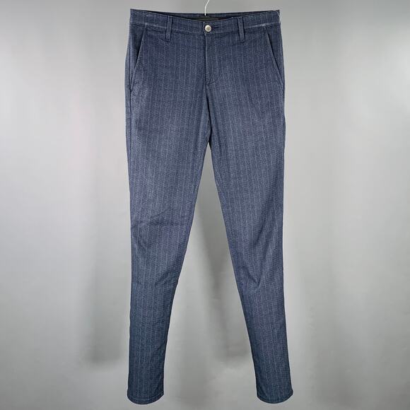 ADRIANO GOLDSCHMIED Size 29 Navy Blue Pinstripe Cotton Blend Casual Pants - Picture 1 of 7